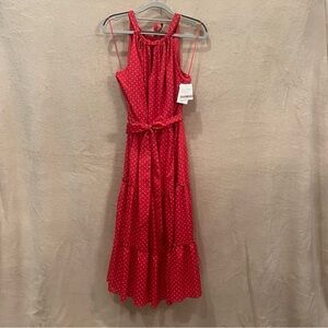 Pink Polka Dot Sleeveless Dress